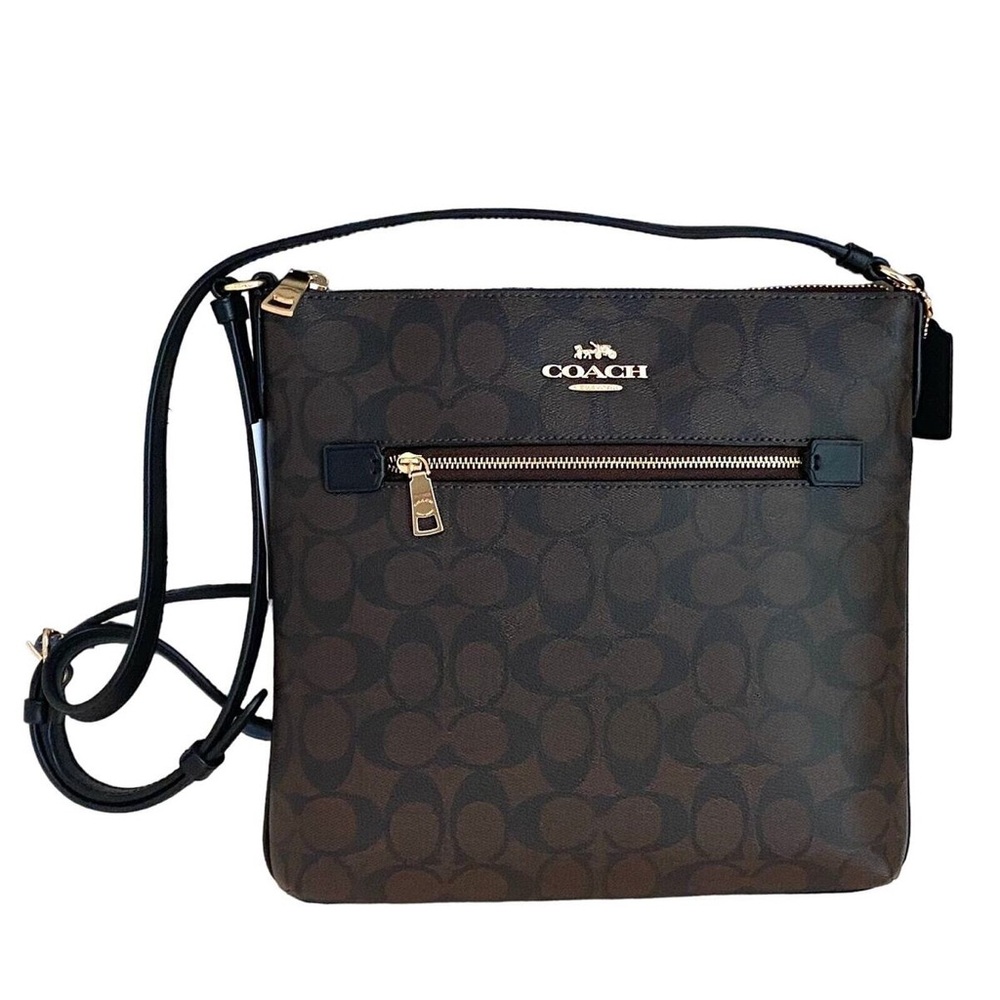 Coach Dark Brown Signature Crossbody Bag